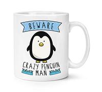 Beware Crazy Penguin Man 10oz Mug Cup