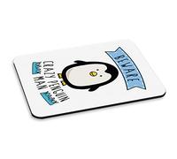 Beware Crazy Penguin Man PC Computer Mouse Mat Pad