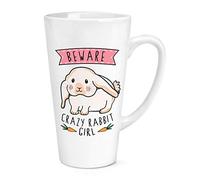 Beware Crazy Rabbit Girl 17oz Large Latte Mug Cup