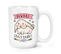Beware Crazy Rabbit Lady 15oz Large Mug Cup