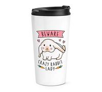 Beware Crazy Rabbit Lady Travel Mug Cup