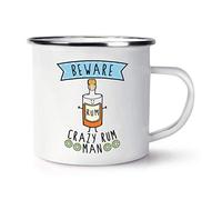 Beware Crazy Rum Man Retro Enamel Mug Cup