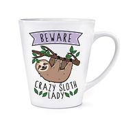 Beware Crazy Sloth Lady 12oz Latte Mug Cup