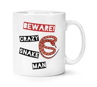 Beware Crazy Snake Man 10oz Mug Cup