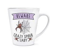 Beware Crazy Spider Lady 12oz Latte Mug Cup