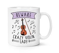 Beware Crazy Violin Lady 10oz Mug Cup