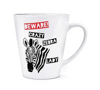 Beware Crazy Zebra Lady 12oz Latte Mug Cup
