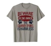 Beware - Dog Dad Dog Mom Clumber Spaniel Dog Owner T-Shirt