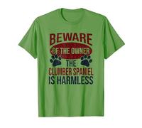Beware - Dog Dad Dog Mom Clumber Spaniel Dog Owner T-Shirt, Men, Grass Green, X-Large