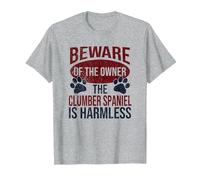 Beware - Dog Dad Dog Mom Clumber Spaniel Dog Owner T-Shirt, Men, Heather Grey, 6X-Large
