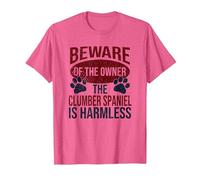 Beware - Dog Dad Dog Mom Clumber Spaniel Dog Owner T-Shirt, Men, Pink Heather, X-Large