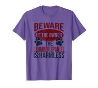 Beware - Dog Dad Dog Mom Clumber Spaniel Dog Owner T-Shirt, Men, Purple Heather, 3X-Large
