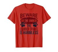 Beware - Dog Dad Dog Mom Clumber Spaniel Dog Owner T-Shirt, Men, Red, 3X-Large