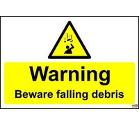 Beware Falling Debris Safety Sign - 1.2mm Rigid Plastic 300mm x 200mm
