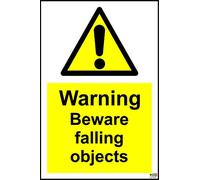 Beware Falling Objects Safety Sign - 1.2mm Rigid Plastic 300mm x 200mm