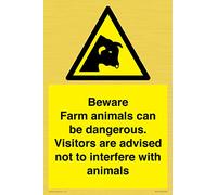 Beware Farm animals can be dangerous. Visitors are advised not to interfere with animals Sign - 2.