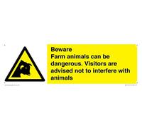 Beware Farm animals can be dangerous. Visitors are advised not to interfere with animals Sign - 3.