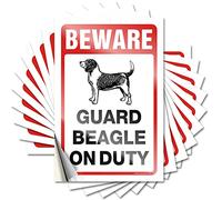 Beware! Guard Beagle On Duty Decals Of Little Man Cave Funny Desk Drinking