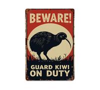 Beware Guard Kiwi On Duty Vintage Poster Design Tin Sign Retro Metal Sign for Cafe Bar Pub Home Game Room Gym Club Wall Decoration Vintage Metal Poster 8x12 Inch