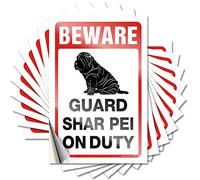 Beware! Guard Shar Pei On Duty Labels Of Positive Affirmation Teacher Bulk