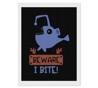 Beware I Bite Diamond Painting Kits for Adults Full Square Drill Diamond Art 12"x16"