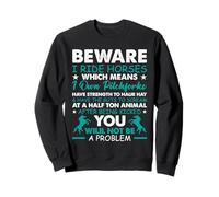 Beware I Ride Horses Funny Horse Lovers Equestrian Western Sweatshirt
