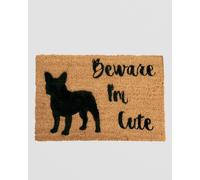 Beware I'M Cute French Bulldog Doormat