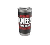 Beware Knees Creak Funny Retirement Aging Humor Group Stainless Steel Insulated Tumbler