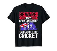 Beware May Spontaneously Talk About The Cricket Australian T-Shirt, Men, Black, Large