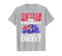 Beware May Spontaneously Talk About The Cricket Australian T-Shirt, Men, Heather Grey, Large