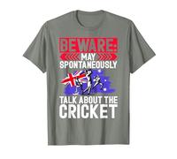 Beware May Spontaneously Talk About the Cricket Australian T-Shirt, Men, Olive Heather, Small