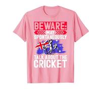 Beware May Spontaneously Talk About The Cricket Australian T-Shirt, Men, Pink, XX-Large