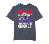 Beware May Spontaneously Talk About The Cricket Australian T-Shirt, Men's Big and Tall, Heather Blue, 5X Tall
