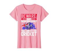 Beware May Spontaneously Talk About The Cricket Australian T-Shirt, Women, Pink, 3X-Large