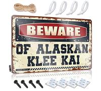 Beware Of Alaskan Klee Kai Tin Aesthetic - Signs Gift For Electrician Vintage Wall Art(30X40CM)