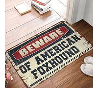 Beware Of American Foxhound, Boho Outdoor Welcome Mat Cute Shower