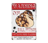 Beware of ball python sign, rust free beware of ball python warning signs, pre-drilled holes for easy mounting outdoor use for fence door or gate 8×12 INCH