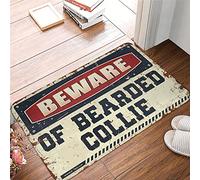 Beware Of Bearded Collie Rug/Absorbent Funny Welcome
