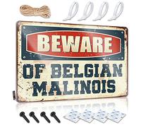 Beware Of Belgian Malinois Retro Wall Decor Door | Crazy Name Decorative Wall Art(30X40CM)