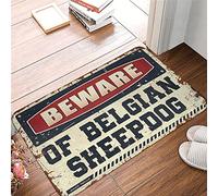 Beware of Belgian Sheepdog Rubber Garage Door Mat (50 x 80 cm)