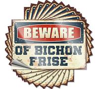 Beware of Bichon Frise Decorations for Room Absorbing DIY | Small Decal Bumper Removable Vinyl Sticker Decal(12X18CM)