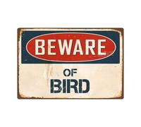 Beware Of Bird Metal Tin Sign Warning Sign Safety Signs Aluminum Sign For Alt Room Decor, Indoor & Outdoor Signs For Home, Office, Work 14x20cm