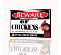 Beware of Chickens Sign, 8"x12" Novelty Chicken Coop Decor