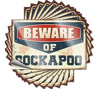 Beware of Cockapoo Stickers Funny Outdoor Decor | Inspirational Garage Removable Decal Pack(12X18CM)