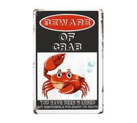 Beware of crab sign, rust free beware of crab warning signs, pre-drilled holes for easy mounting outdoor use for fence door or gate 8×12 INCH