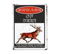 Beware Of Deer Sign,12"X 16" Rust Free Beware Of Deer Warning Signs, Pre-Drilled Holes For Easy Mounting Outdoor Use For Fence Door Or Gate