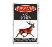 Beware Of Deer Sign,12"X 8" Rust Free Beware Of Deer Warning Signs, Pre-Drilled Holes For Easy Mounting Outdoor Use For Fence Door Or Gate