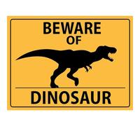 Beware Of Dinosaur Warning Sign Plaque Tin Metal Sticker House Plaque For Outdoor Indoor 20X30cm