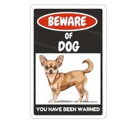 Beware Of Dog Sign Chihuahua You Have Been Warned Aluminum Metal Tin Signs Door Sign Warning Sign For Fence Gate Yard Home Wall Decor 8x12 Inch