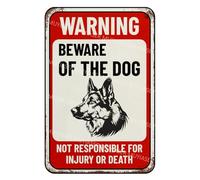 Beware Of Dog Sign German Shepherd Warning Sign Aluminum Metal Tin Signs Outdoor Yard Sign Warning Sign For Fence Yard Home Kitchen Farm Garden Wall Decor 8x12 Inch